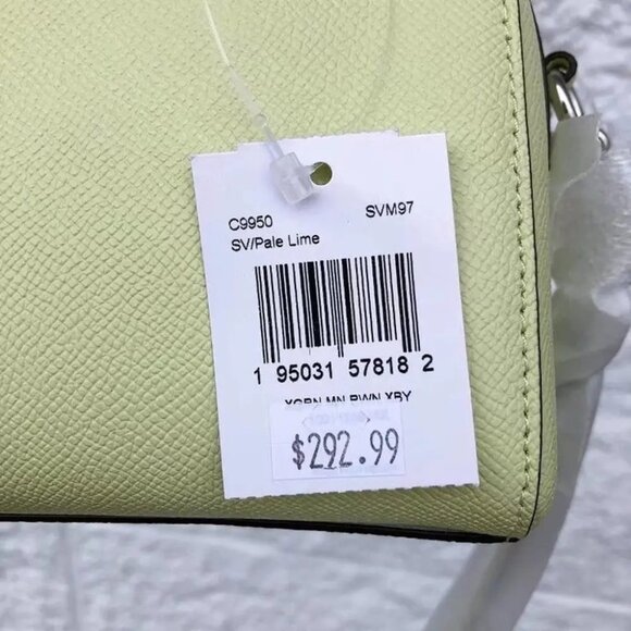 Coach C9950 Mini Rowan Crossbody In SV/Pale Lime - Picture 5 of 5